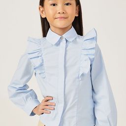One Friday Girls Blue Woven Top-picture-42