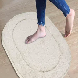 HOKIPO Cream-Colored Microfibre 2800 GSM Bath Rugs-image-91