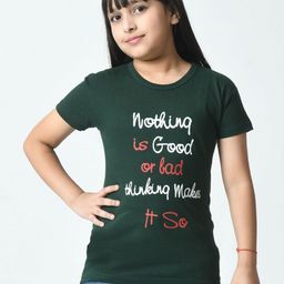 BAESD Girls Typography Printed Applique T-shirt-image-65