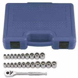 Westward Socket Wrench Set Chrome 12 Point 1/4 - 3/4 inch, 33M312-20