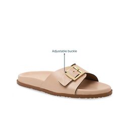 CAI Women Open Toe Flats With Strap Buckled Slider-20