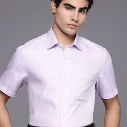 Louis Philippe Classic Textured Self Design Pure Cotton Formal Shirt-image-96
