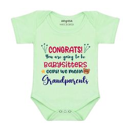 Arvesa Congrats Your Going to Be Grandparents Printed Bodusuit-image-54