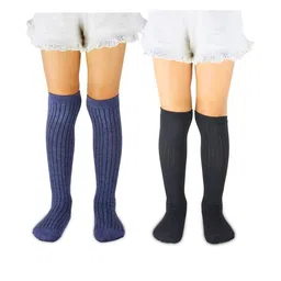 NESKA MODA Kids-Unisex Set Of 2 Knee Length Cotton Socks-41