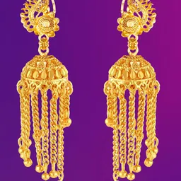 Lila Gold Plated Contemporary Jhumkas-picture-14