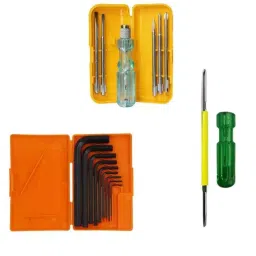 Hillgrove 9 Pcs Full Hex Allen Key Set with 5-in-1 & 2-in-1 Screwdriver, HGCM326M1-10