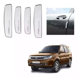 SPREADX Plastic Car Stylish I-Pop White Colour Elegant Door Guard Protection Universal Type Suitable for Tata Safari Strome (Set of 4 Pcs)-47