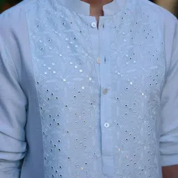 Ankit V Kapoor Men Embroidered Regular Sequinned Kurta with Salwar image 2
