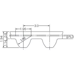 Mitsuboshi Chloroprene Rubber Super Torque Timing Belt S3M Type (Length 513 mm, Teeth 171), 150S3M513G-image-71