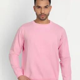 Mast & Harbour Men Solid Cotton Fleece Anti Odour Sweatshirt-picture-44