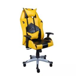 Sunview PU Leather Yellow and Black Gaming Chair with Neck Back Comfort-16