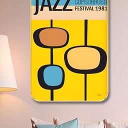 SAF Yellow & Blue Jazz Festival Printed Wooden Wall Art-picture-56