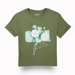 Gini and Jony Girls Graphic Print Applique Cotton Crop Top-image-58