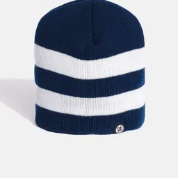 YK Kids Navy & White Striped Beanie-picture-30