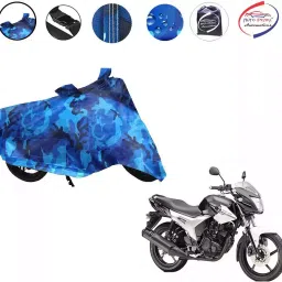 Auto Pearl Polyester Waterproof Two Wheeler Cover for Yamaha SZ R (Ocean Blue)-image-89