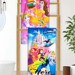 Athom Living Blue & Pink 2 Printed Cotton 350 GSM Bath Towel-image-32