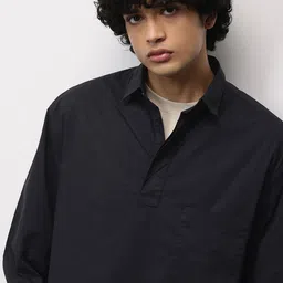 ether Pure Cotton Longline Casual Shirt-image-42