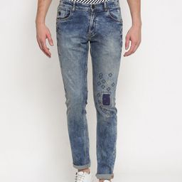 John Players Men Blue Slim Fit Mid-Rise Mildly Distressed Stretchable Jeans-image-27
