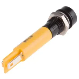 RS PRO Yellow Panel Mount Indicator 110V AC, Mounting Hole Size 8 mm, Termination Type Solder Tab, Model No 207129 image 3
