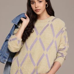 Roadster Women Pullover with Fuzzy Detail-image-17