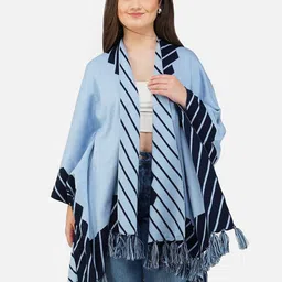 JoE Hazel Women Striped Front Open Longline Poncho-picture-32