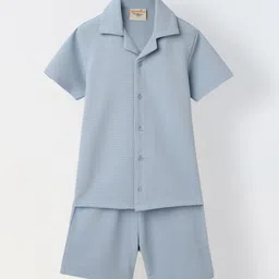 SPUNKIES Boys Textured Shirt With Shorts-image-64