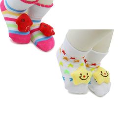 NESKA MODA 6 To 12 Months Baby Set Of 2 Pair Cotton Anti Slip Face Ankle Socks/ Booties-image-99