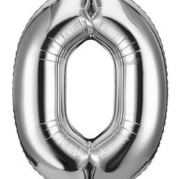 Bubble Trouble English Alphabet Letters Foil Letter Balloons for Party Decoration Number 0 - Silver-image-71