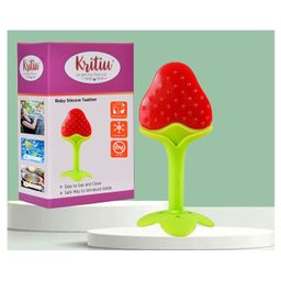 Kritiu Fruit Shaped Silicone Stand Teether - Red-17