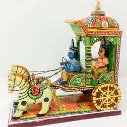 A&A Kreative Box Shri Krishna Arjun Rath Pretend Play Story Telling Set Wooden - Multiocolour-24