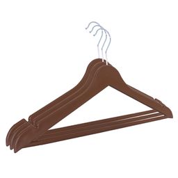 Kuber Industries HangerDurable & Lightweight Coat & Clothes HangersNotches Wardrobe Organization With 360 Degree Swivel HookPack of 3,Brown,-picture-12