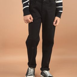 CRIMSOUNE CLUB Cotton Solid Trousers - Black-picture-23