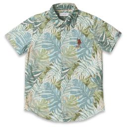 US Polo Assn Cotton Knit Half Sleeves Shirt With Leaf Print - Green-image-50