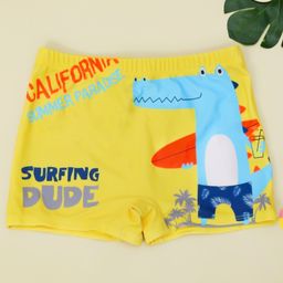 Yellow Bee Crocodile Printed Shorts - Yellow-image-59