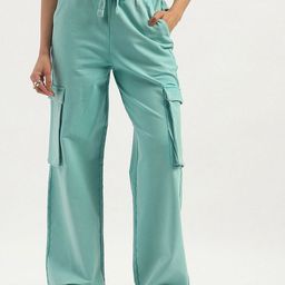 United Colors of Benetton Women Straight Fit High-Rise Cargos Trousers-image-89