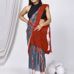 JAIPURI PRINT Tie and Dye Pure Cotton Saree-50