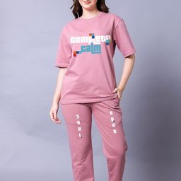Lazy Lush Printed T-Shirt & Track Pant Co-Ords Set-picture-1