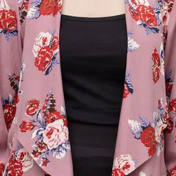 PURYS Floral Printed Open Front Shrug image 5