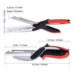 iLife Universal 6 in 1 Clever Smart Food Choppers Slicer Cutter with Built-in Cutting Board - Red image 3