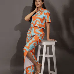 BEYOND ETHNIC Printed Pure Cotton Shirt With Trouser-picture-20