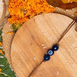 Look and Adorn Unisex Blue Evil Eye Rakhi-image-89