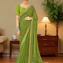 DIVASTRI Bandhani Embroidered Pure Georgette Bandhani Saree-picture-48