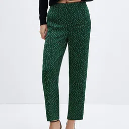 MANGO Women Mid Rise Printed Trousers-image-53