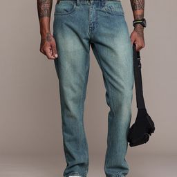 WROGN Men Pure Cotton Relaxed Fit Heavy Fade Jeans-image-49