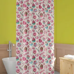 ArtzFolio White & Pink Abstract Printed Waterproof Shower Curtain-12