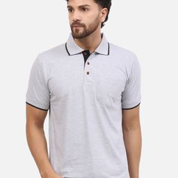 ALARM Men Solid Polo Collar Cotton T-shirt-image-19