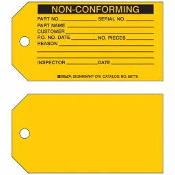 BRADY Inspection Received Tag 5 3/4 inch Black & Yellow, 15Y692 (Pack of 100)-picture-21