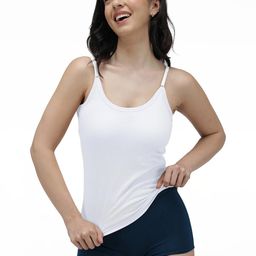 Amul Comfy Women's Cotton White Plain/Solid Slips with Adjustable Straps - Pack of 4-image-97