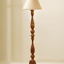 Fabindia Pruvi Beige & Brown Wooden Floor Lamp-picture-14