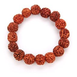 Divine souvenirs Unisex Rudraksha Beaded Elasticated Bracelet-34